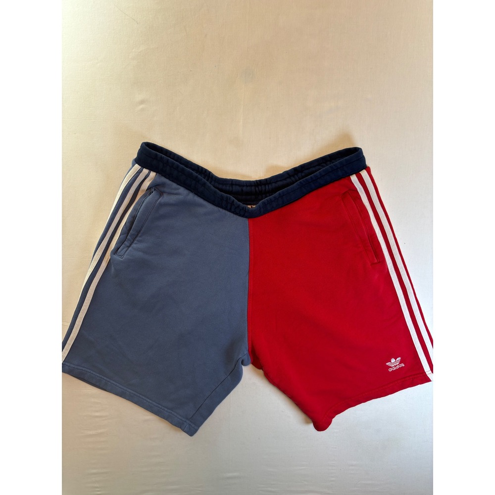Adidas Originals Colorblock Sweat Shorts Mens XL Red Blue 3 Stripe Trefoil Logo
